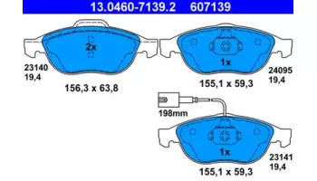 Klocki hamulcowe ATE 13.0460-7139.2