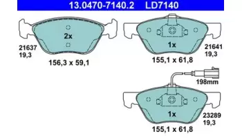 Klocki hamulcowe ATE 13.0470-7140.2