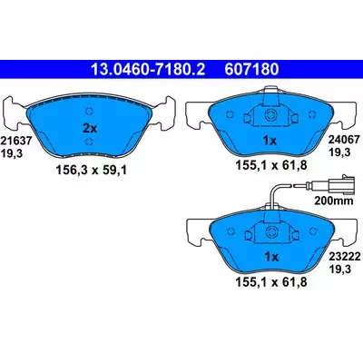 Klocki hamulcowe ATE 13.0460-7180.2