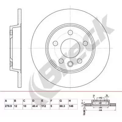 Tarcze hamulcowe BRECK BR 016 SA100