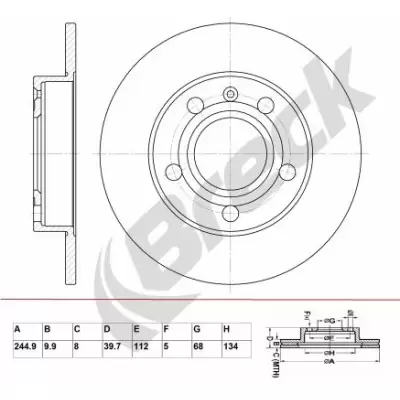 Tarcze hamulcowe BRECK BR 037 SA100