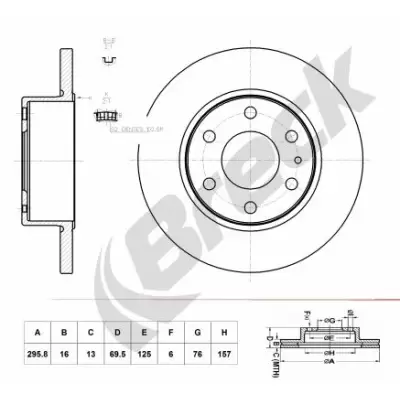 Tarcze hamulcowe BRECK BR 062 SA1A0