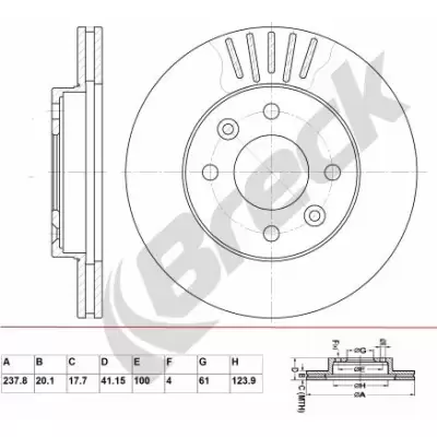 Tarcze hamulcowe BRECK BR 327 VA100