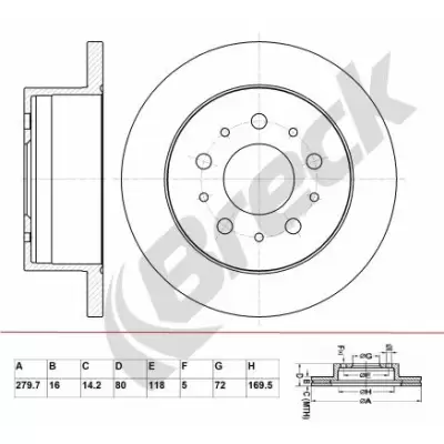 Tarcze hamulcowe BRECK BR 334 VA100