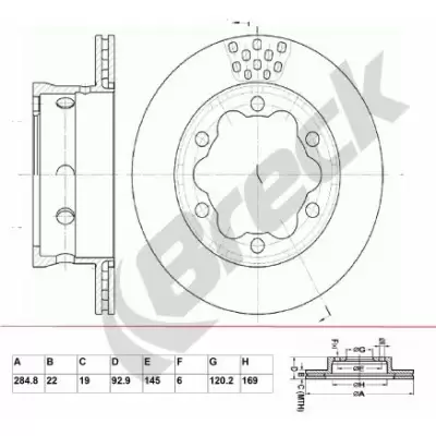 Tarcze hamulcowe BRECK BR 385 VA100
