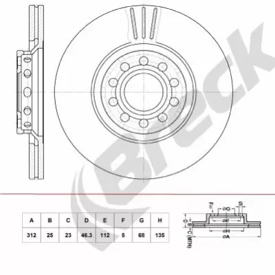 Tarcze hamulcowe BRECK BR 404 VA100