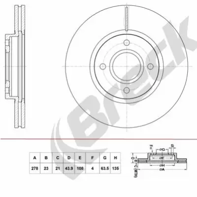 Tarcze hamulcowe BRECK BR 430 VA100