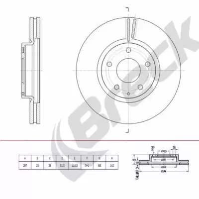 Tarcze hamulcowe BRECK BR 445 VA100