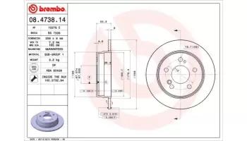 Tarcze hamulcowe BREMBO 08.4738.14