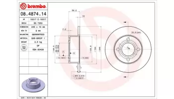 Tarcze hamulcowe BREMBO 08.4874.14