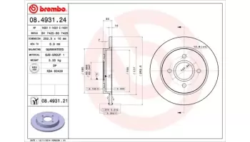 Tarcze hamulcowe BREMBO 08.4931.24