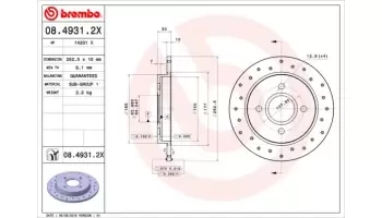 Tarcze hamulcowe BREMBO 08.4931.2X