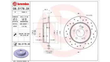 Tarcze hamulcowe BREMBO 08.5178.3X