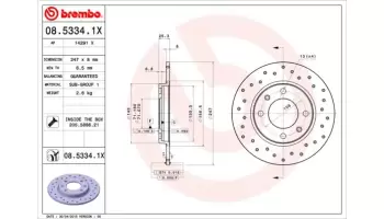 Tarcze hamulcowe BREMBO 08.5334.1X