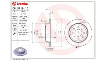 Tarcze hamulcowe BREMBO 08.5719.10