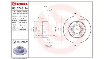 Tarcze hamulcowe BREMBO 08.5743.11
