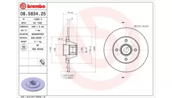 Tarcze hamulcowe BREMBO 08.5834.25