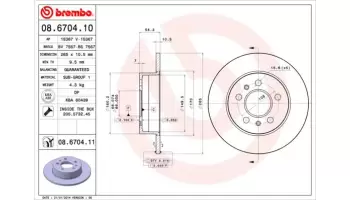 Tarcze hamulcowe BREMBO 08.6704.11