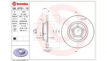 Tarcze hamulcowe BREMBO 08.6751.10