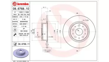 Tarcze hamulcowe BREMBO 08.6768.11