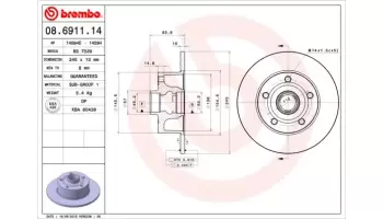 Tarcze hamulcowe BREMBO 08.6911.14