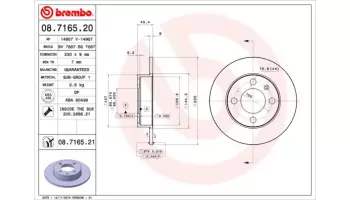 Tarcze hamulcowe BREMBO 08.7165.21
