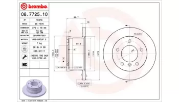 Tarcze hamulcowe BREMBO 08.7725.10
