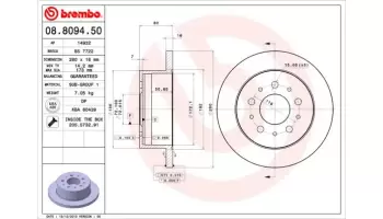 Tarcze hamulcowe BREMBO 08.8094.50
