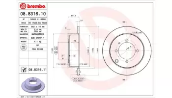 Tarcze hamulcowe BREMBO 08.8316.11
