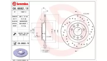 Tarcze hamulcowe BREMBO 08.8682.1X