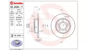 Tarcze hamulcowe BREMBO 08.9084.11