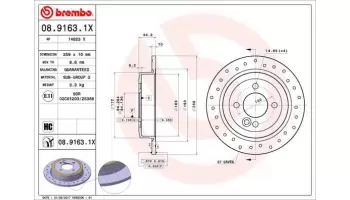 Tarcze hamulcowe BREMBO 08.9163.1X