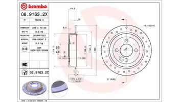 Tarcze hamulcowe BREMBO 08.9163.2X
