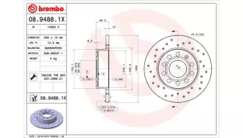 Tarcze hamulcowe BREMBO 08.9488.1X
