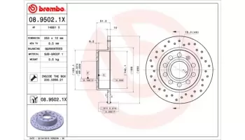 Tarcze hamulcowe BREMBO 08.9502.1X