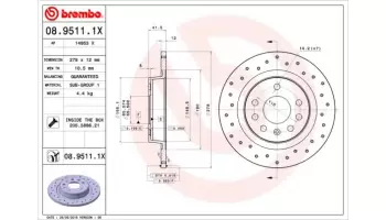 Tarcze hamulcowe BREMBO 08.9511.1X