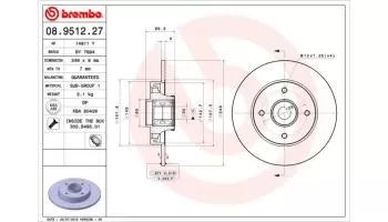 Tarcze hamulcowe BREMBO 08.9512.27