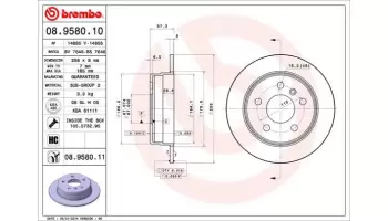 Tarcze hamulcowe BREMBO 08.9580.11