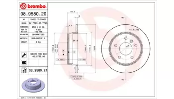 Tarcze hamulcowe BREMBO 08.9580.21