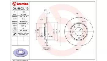 Tarcze hamulcowe BREMBO 08.9602.10