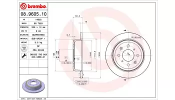 Tarcze hamulcowe BREMBO 08.9605.10