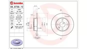 Tarcze hamulcowe BREMBO 08.9739.10
