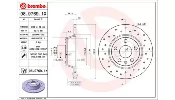 Tarcze hamulcowe BREMBO 08.9769.1X