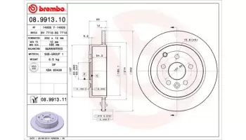 Tarcze hamulcowe BREMBO 08.9913.11