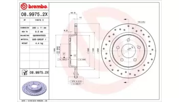 Tarcze hamulcowe BREMBO 08.9975.2X
