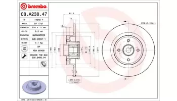 Tarcze hamulcowe BREMBO 08.A238.47