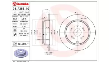 Tarcze hamulcowe BREMBO 08.A355.11