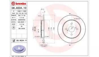 Tarcze hamulcowe BREMBO 08.A534.11