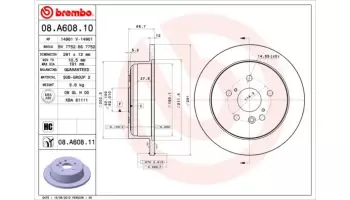 Tarcze hamulcowe BREMBO 08.A608.11