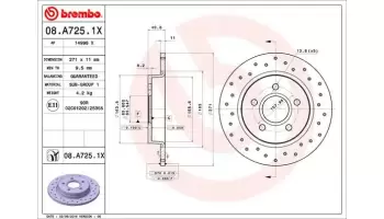 Tarcze hamulcowe BREMBO 08.A725.1X